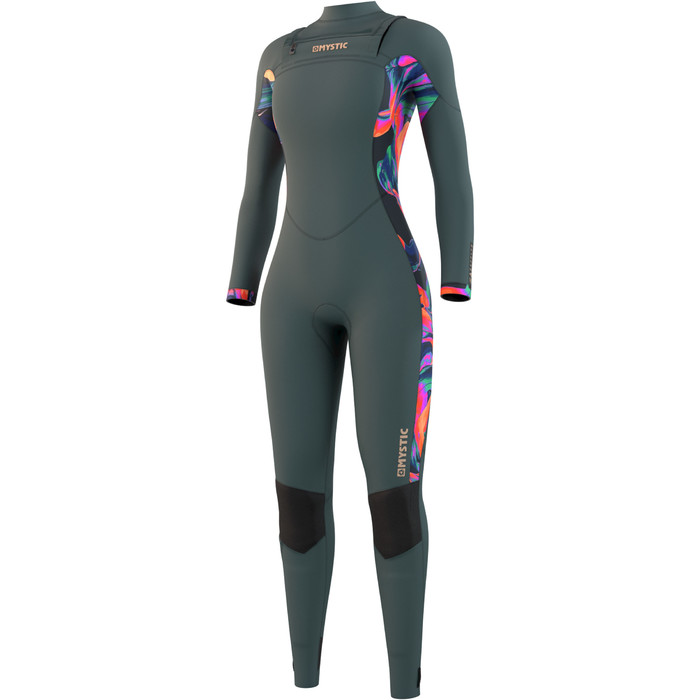 2021 Mystic Womens Dazzled 3/2mm Chest Zip Wetsuit 210079 Dark Leaf